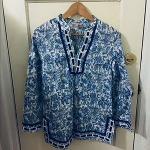 ** New blue paisley top **